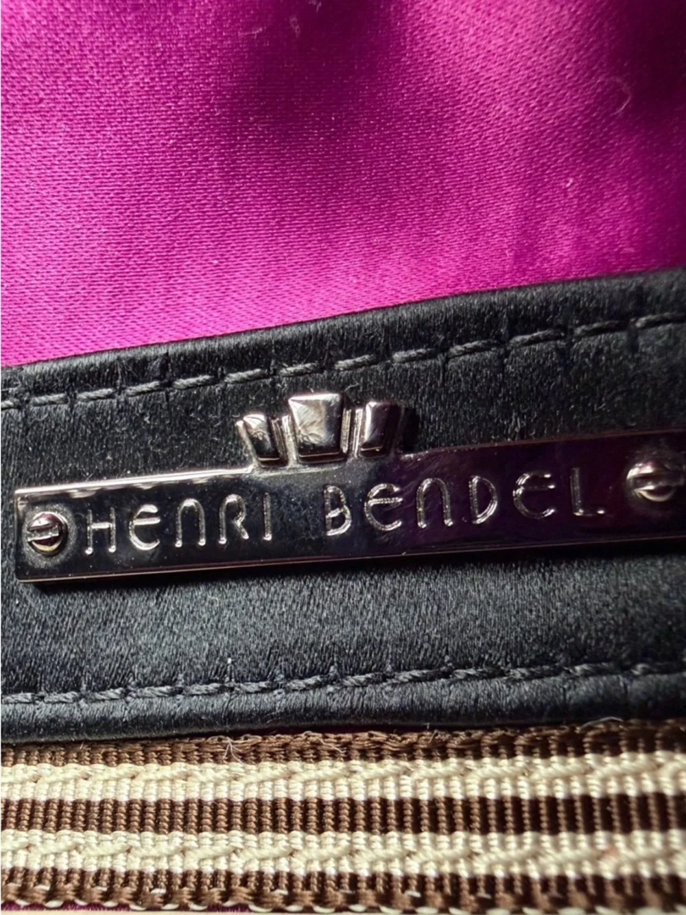 Henri Bendel Knot Mi Satin Clutch Shoulder Bag Black NWOT Henri Bendel - Picture 4 of 17